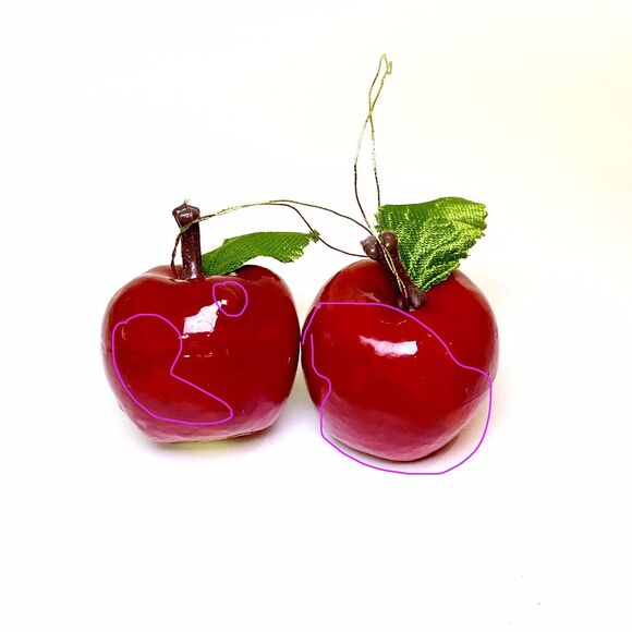 4 Vintage Shiny Red Apple Christmas Ornaments Holiday Country Orchard Teacher - Picture 7 of 8